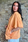 Rustic Nature Linen Blend Pocket Tee Washed Cayenne